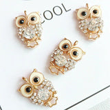 10Pcs Rhinestone Owl Charms Pendants Animals Bird DIY Necklace Earring Jewelry