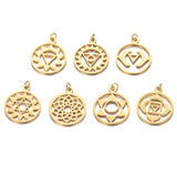 7pcs Chakra Charms Mixed Meditation Pendants OM Buddhist Charms