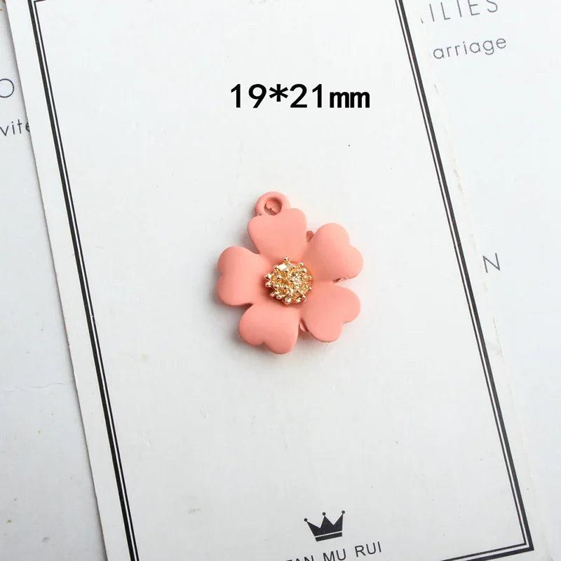10pcs Rubber Flower Charms Earrings Pendant DIY Bracelet Jewelry Accessory