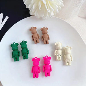 10pcs 3D Bear Metal Charms Pendant for DIY Earring Making