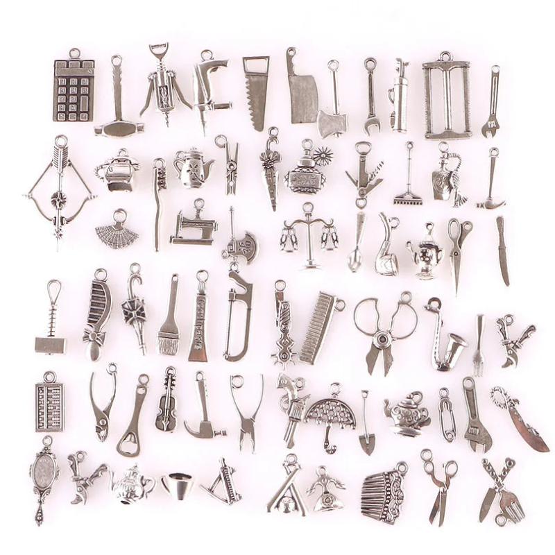 65 Pcs Household Tools Charms Steampunk Bulk Pendants Jewelry Making Supplies