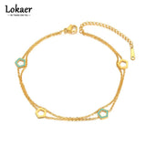 Geometric Pentagon Charm Anklets Stainless Steel Foot Bracelet A22007