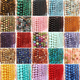 Natural Stone Beads Tiger Eye Amethysts Aquamarines Lapis Lazuli Round Beads
