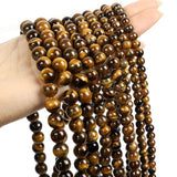 4/6/8/10mm Natural Stone Beads Tiger Eye Agates Round Spacer Beads