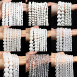 Stone Beads Moonstone Amazonite Agate Shell Loose Spacer Beads for DIY Jewelry