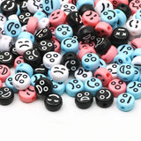 4x7mm Acrylic Smiley Spacer Beads for DIY Jewelry Making