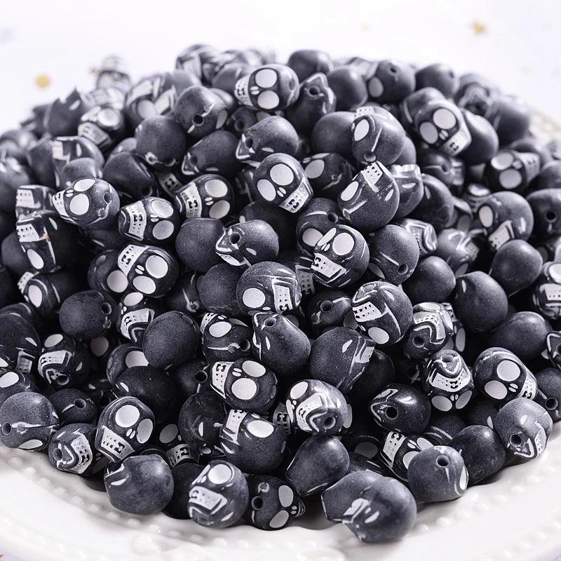 Acrylic Skull Loose Beads DIY Jewelry Making Halloween Bracelet Necklace