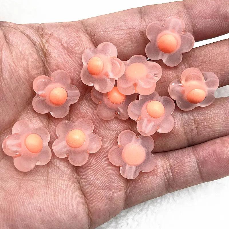 17mm Sunflowers Acrylic Spacer Beads for DIY Bracelets (10-40pcs)