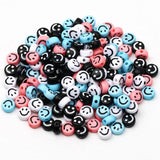 Mixed Smiley Beads Flat Round Acrylic Spacer Beads for DIY Jewelry Making