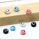 Mixed Smiley Beads Flat Round Acrylic Spacer Beads for DIY Jewelry Making