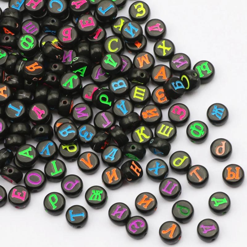 4x7mm Digital Number Acrylic Beads DIY Jewelry Making Supplies