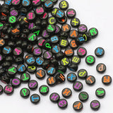 4x7mm Digital Number Acrylic Beads DIY Jewelry Making Supplies