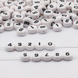 4x7mm Digital Number Acrylic Beads DIY Jewelry Making Supplies
