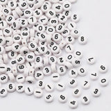 4x7mm Digital Number Acrylic Beads DIY Jewelry Making Supplies