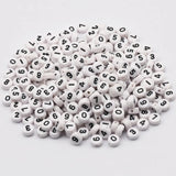 4x7mm Digital Number Acrylic Beads DIY Jewelry Making Supplies