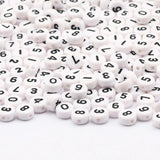 4x7mm Digital Number Acrylic Beads DIY Jewelry Making Supplies
