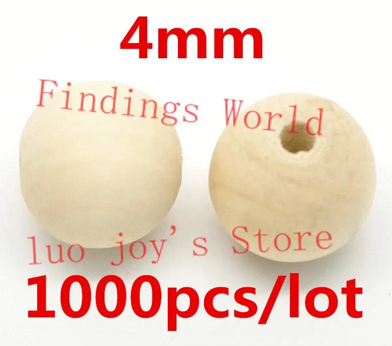 Natural Wood Beads 4-100mm Round Balls Rings Loose Spacer Beads