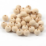 Natural Wood Beads 4-100mm Round Balls Rings Loose Spacer Beads