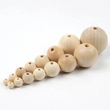Natural Wood Beads 4-100mm Round Balls Rings Loose Spacer Beads