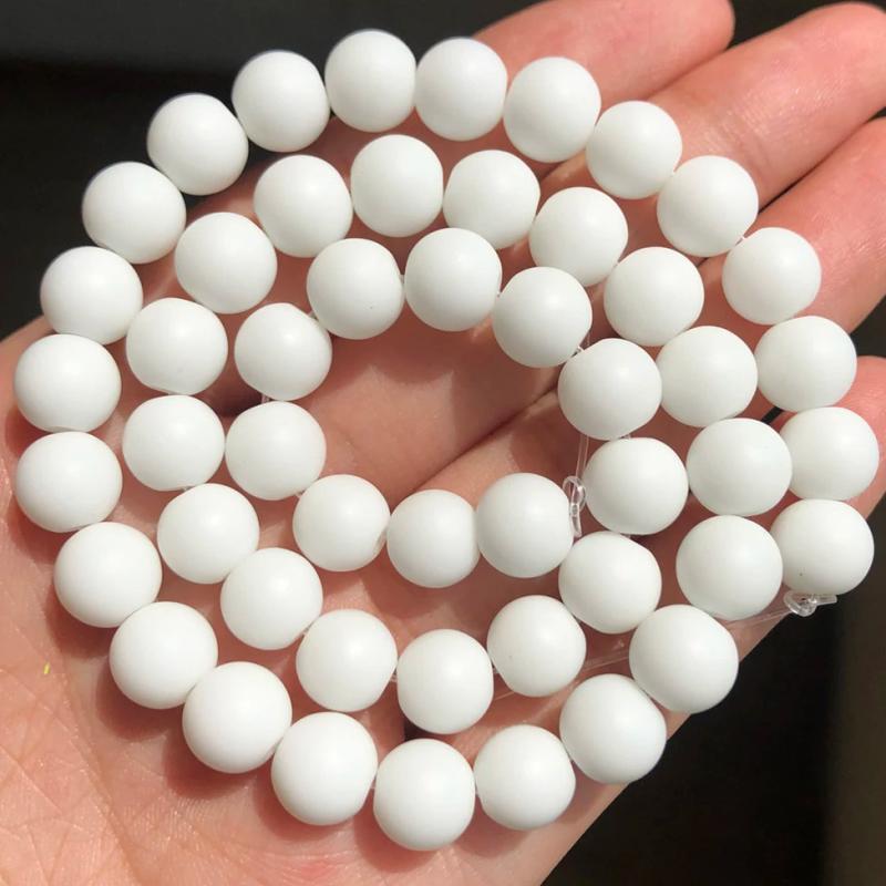 Natural Stone Matte Agates Round Beads for Jewelry Making 15 Inch