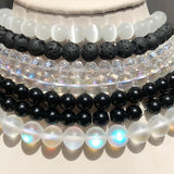 Natural Stone Matte Agates Round Beads for Jewelry Making 15 Inch