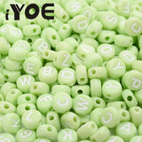Acrylic Letter Beads Round Flat Alphabet Spacer Jewelry