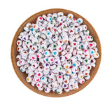100-500Pcs 7*4MM Acrylic Smiley Face Beads DIY Jewelry Making Spacer