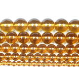 Smooth Ambers Glass Beads Round Loose Beads For Jewelry Making