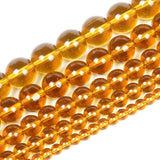 Smooth Ambers Glass Beads Round Loose Beads For Jewelry Making