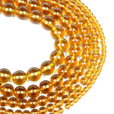 Smooth Ambers Glass Beads Round Loose Beads For Jewelry Making