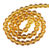 Smooth Ambers Glass Beads Round Loose Beads For Jewelry Making