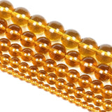 Smooth Ambers Glass Beads Round Loose Beads For Jewelry Making