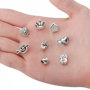10Pcs 45 Style Owl Tortoise Buddha Lord Small Hole Bead Charms