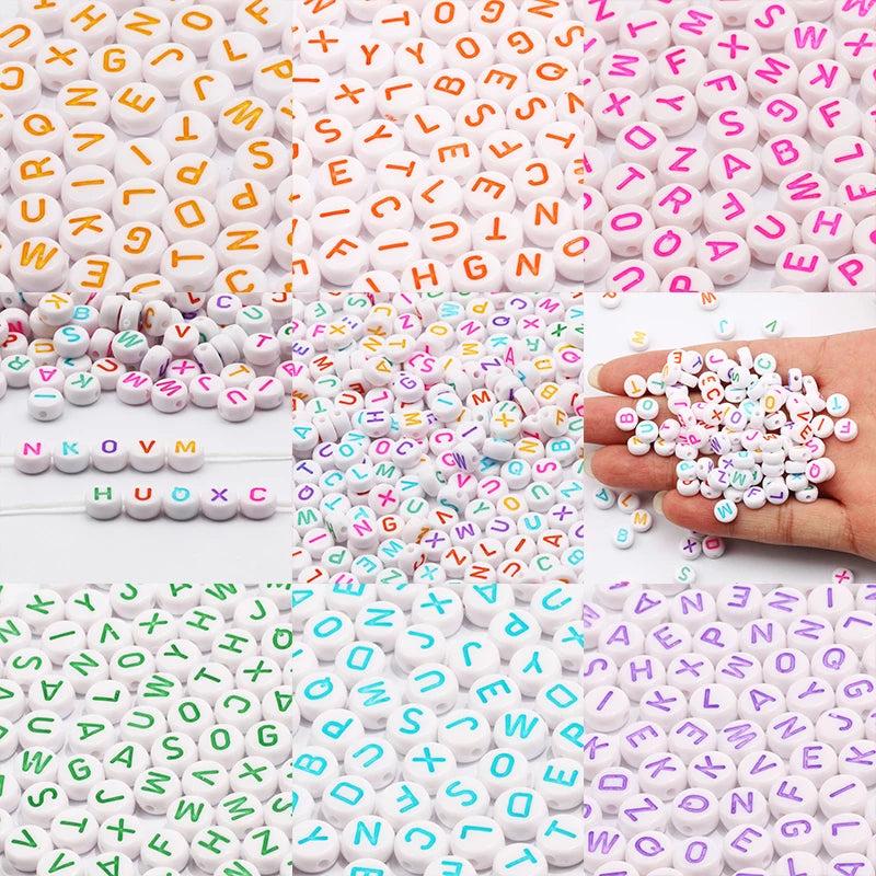 4x7mm Acrylic Letter Beads Mixed A-Z for DIY Jewelry Making