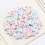 4x7mm Acrylic Letter Beads Mixed A-Z for DIY Jewelry Making