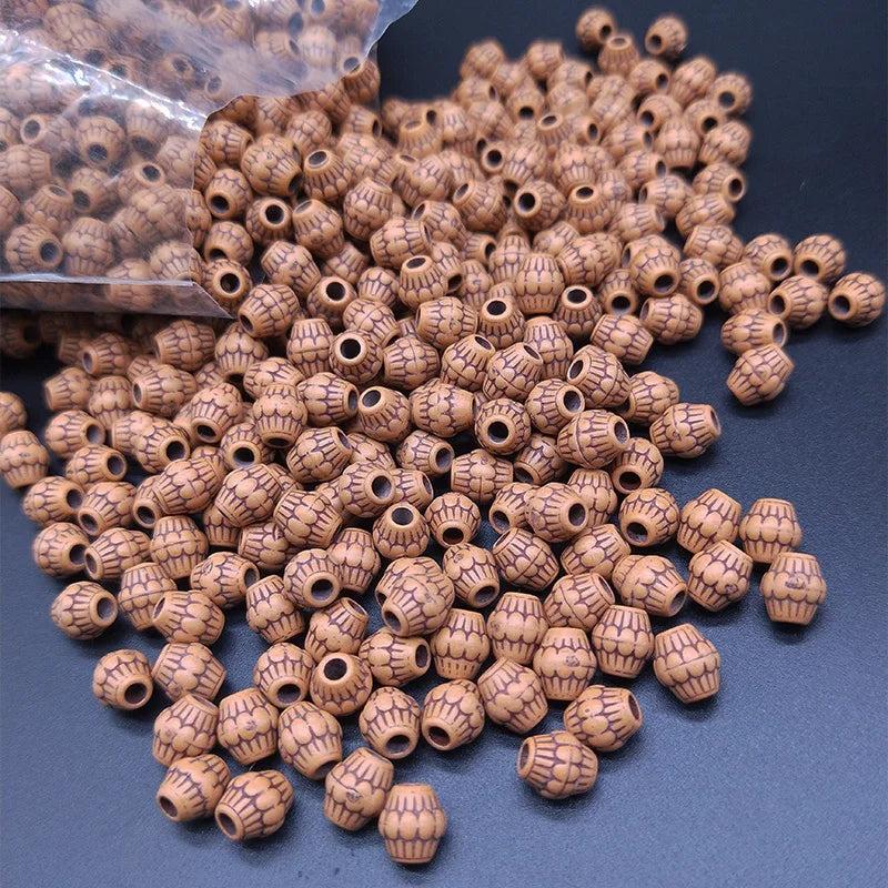 Plastic Wood Craft Beads Retro DIY Jewelry Making Accessories