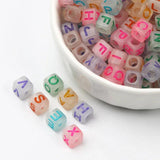100pcs Mixed Square Letters Spacer Beads Acrylic DIY Jewelry Making