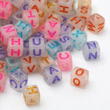 100pcs Mixed Square Letters Spacer Beads Acrylic DIY Jewelry Making