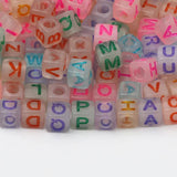 100pcs Mixed Square Letters Spacer Beads Acrylic DIY Jewelry Making