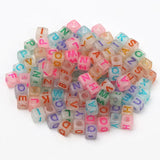 100pcs Mixed Square Letters Spacer Beads Acrylic DIY Jewelry Making