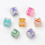 100pcs Mixed Square Letters Spacer Beads Acrylic DIY Jewelry Making