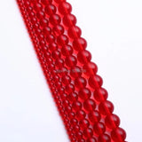 Red Glass Beads Natural Stone Round Spacer Beads for DIY Jewelry Making
