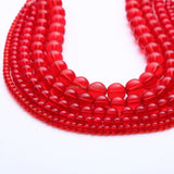 Red Glass Beads Natural Stone Round Spacer Beads for DIY Jewelry Making
