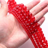 Red Glass Beads Natural Stone Round Spacer Beads for DIY Jewelry Making