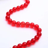Red Glass Beads Natural Stone Round Spacer Beads for DIY Jewelry Making