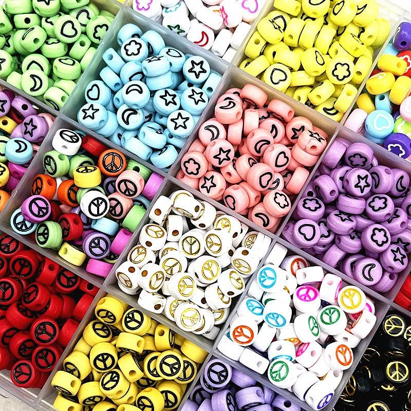 100-500pcs 7x4mm Oval Acrylic Spacer Beads DIY Jewelry Making