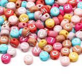 Chocolate Acrylic Alphabet Letter Beads Round Flat For DIY Bracelet