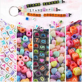 Letter Acrylic Beads Round Flat Alphabet Digital Cube Loose Spacer Beads