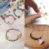 Letter Acrylic Beads Round Flat Alphabet Digital Cube Loose Spacer Beads