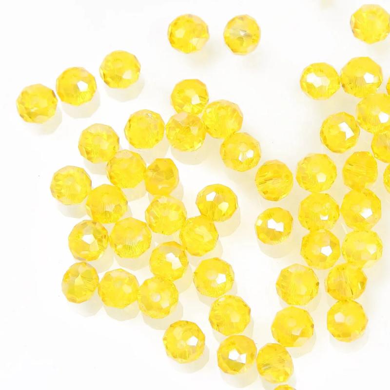 Faceted Austria Glass Beads 4mm 6mm Crystal Rondelle for Jewelry Making
